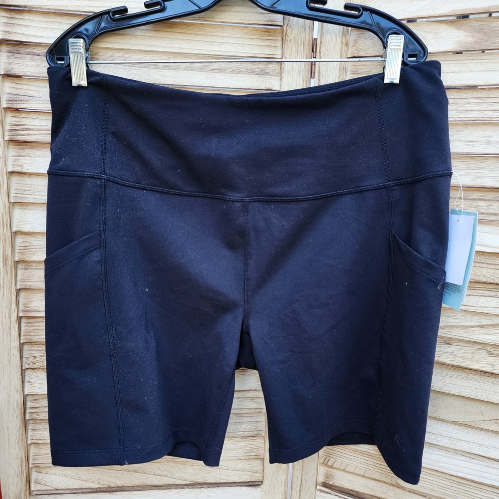 NEW Zella XXL Black Live-In High Waist Bike Shorts NR403895MI Athleisure Sporty